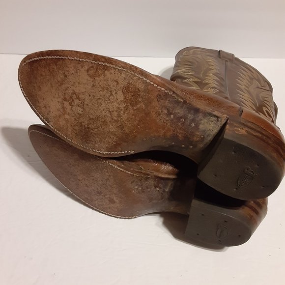 Justin Vintage Style 8732 Brown Leather Western Cowboy Boots 9.5 B main image 7